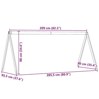 Kinderbedhuisje 209x95,5x88 cm massief grenenhout wit 9