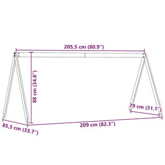 Kinderbedhuisje 209x85,5x88 cm massief grenenhout wasbruin 9