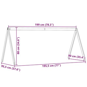 Kinderbedhuisje 199x95,5x88 cm massief grenenhout wasbruin 9