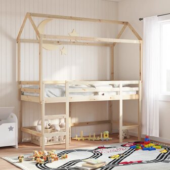 Kinderbedhuisje 217x95,5x159 cm massief grenenhout 1