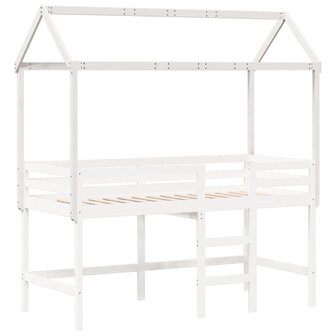 Kinderbedhuisje 217x95,5x159 cm massief grenenhout wit 3