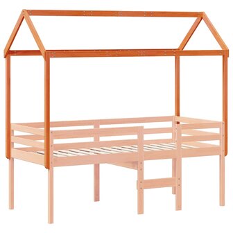 Kinderbedhuisje 217x95,5x159 cm massief grenenhout wasbruin 3