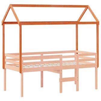 Kinderbedhuisje 217x85,5x154 cm massief grenenhout wasbruin 3