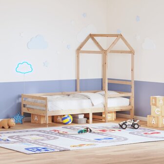 Kinderbedhuisje 118x70x176,5 cm massief grenenhout 1