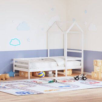 Kinderbedhuisje 118x70x176,5 cm massief grenenhout wit 1