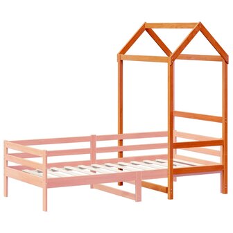 Kinderbedhuisje 98x70x176,5 cm massief grenenhout wasbruin 3