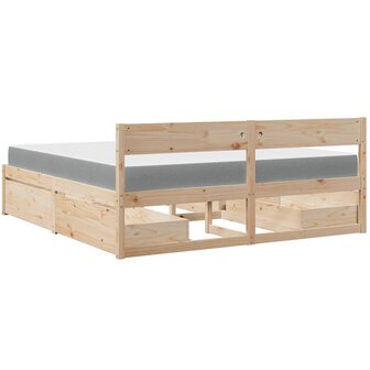 Bed met lades en matras massief grenenhout 180x200 cm 6