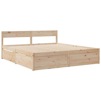 Bed met lades en matras massief grenenhout 180x200 cm 7