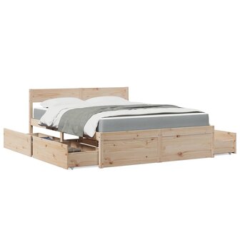 Bed met lades en matras massief grenenhout 160x200 cm 1