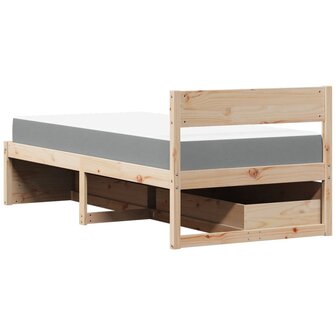 Bed met lades en matras massief grenenhout 90x190 cm 6