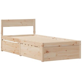 Bed met lades en matras massief grenenhout 90x190 cm 7