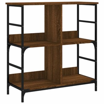 Boekenrek 78,5x33x82 cm bewerkt hout bruin eikenkleur 2