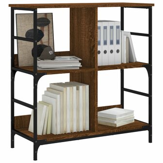 Boekenrek 78,5x33x82 cm bewerkt hout bruin eikenkleur 3