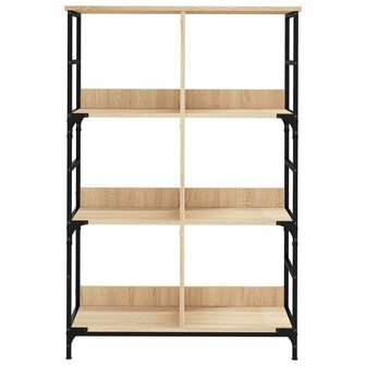 Boekenrek 78,5x33x117,5 cm bewerkt hout sonoma eikenkleurig 4