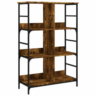 Boekenrek 78,5x33x117,5 cm bewerkt hout gerookt eikenkleurig 2