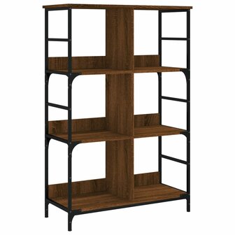 Boekenrek 78,5x33x117,5 cm bewerkt hout bruin eikenkleur 2