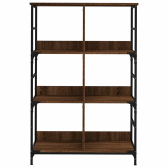 Boekenrek 78,5x33x117,5 cm bewerkt hout bruin eikenkleur 4