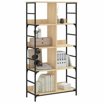 Boekenrek 78,5x33x153 cm bewerkt hout sonoma eikenkleurig 3