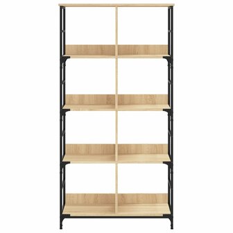 Boekenrek 78,5x33x153 cm bewerkt hout sonoma eikenkleurig 4