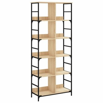 Boekenrek 78,5x33x188,5 cm bewerkt hout sonoma eikenkleurig 2