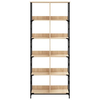 Boekenrek 78,5x33x188,5 cm bewerkt hout sonoma eikenkleurig 4