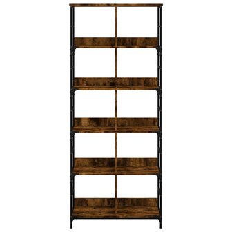 Boekenrek 78,5x33x188,5 cm bewerkt hout gerookt eikenkleurig 4