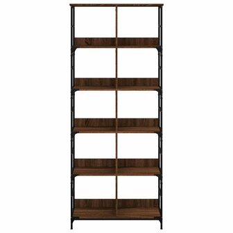 Boekenrek 78,5x33x188,5 cm bewerkt hout bruin eikenkleur 4