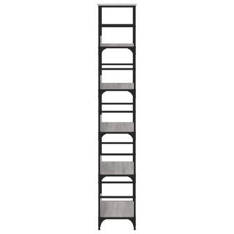 Boekenrek 50x33x188,5 cm bewerkt hout grijs sonoma eikenkleurig 5