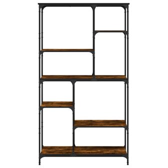 Boekenrek 99x35,5x176 cm bewerkt hout en staal gerookt eiken 4