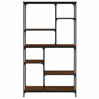 Boekenrek 99x35,5x176 cm bewerkt hout en staal bruin eikenkleur 4