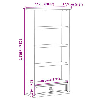 Cd-kast Corona 52x17,5x103 cm massief grenenhout 9