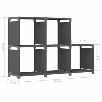 Kast met 5 vakken 103x30x72,5 cm stof grijs 8