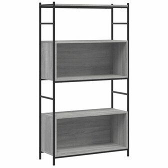 Boekenrek 80x30x145,5 cm bewerkt hout en ijzer grijs sonoma 2