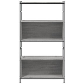 Boekenrek 80x30x145,5 cm bewerkt hout en ijzer grijs sonoma 4