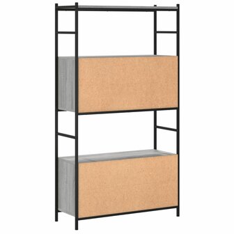 Boekenrek 80x30x145,5 cm bewerkt hout en ijzer grijs sonoma 6