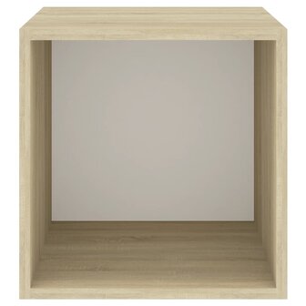 Wandkast 37x37x37 cm bewerkt hout wit en sonoma eikenkleurig 9