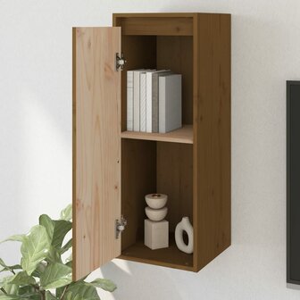 Wandkast 30x30x80 cm massief grenenhout honingbruin 3