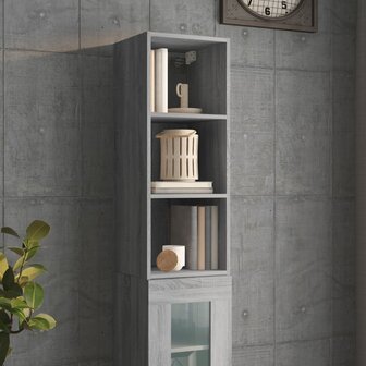 Wandkast 34,5x32,5x90 cm bewerkt hout grijs sonoma eikenkleurig 4