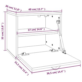 Wandkast 40x30x35 cm massief grenenhout honingbruin 11