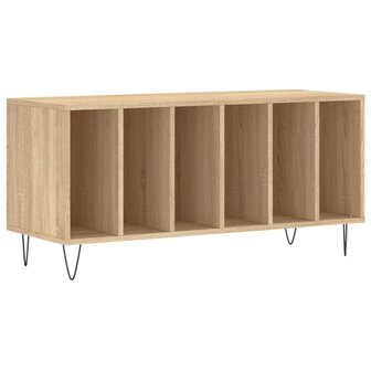 Platenkast 100x38x48 cm bewerkt hout sonoma eikenkleurig 2