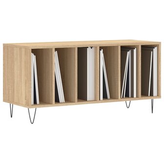 Platenkast 100x38x48 cm bewerkt hout sonoma eikenkleurig 3