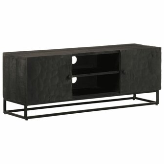 Tv-meubel 110x30x40 cm massief mangohout en ijzer zwart 1