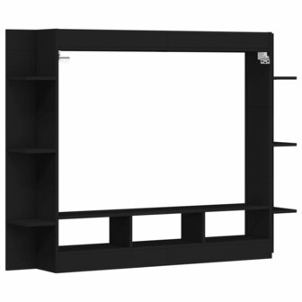 Tv-meubel 152x22x113 cm bewerkt hout zwart 6