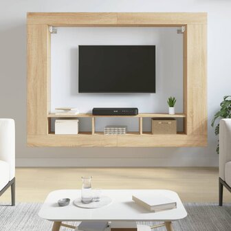 Tv-meubel 152x22x113 cm bewerkt hout sonoma eikenkleurig 1