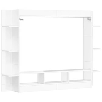 Tv-meubel 152x22x113 cm bewerkt hout hoogglans wit 6