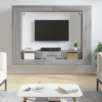 Tv-meubel 152x22x113 cm bewerkt hout grijs sonoma eikenkleurig 1