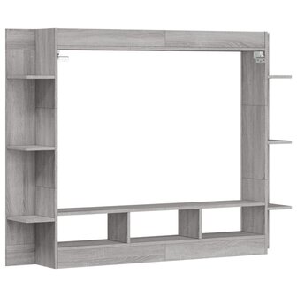 Tv-meubel 152x22x113 cm bewerkt hout grijs sonoma eikenkleurig 6