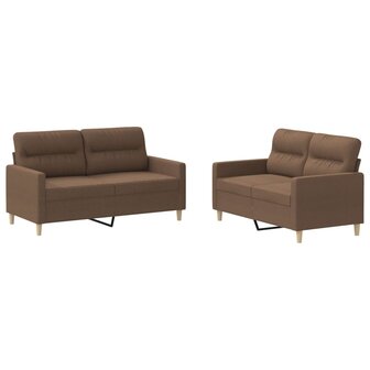 2-delige Loungeset met kussens stof bruin 2