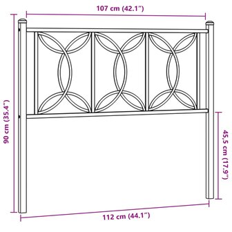 Hoofdbord 107 cm metaal zwart 6