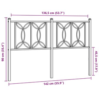 Hoofdbord 135 cm metaal wit 6